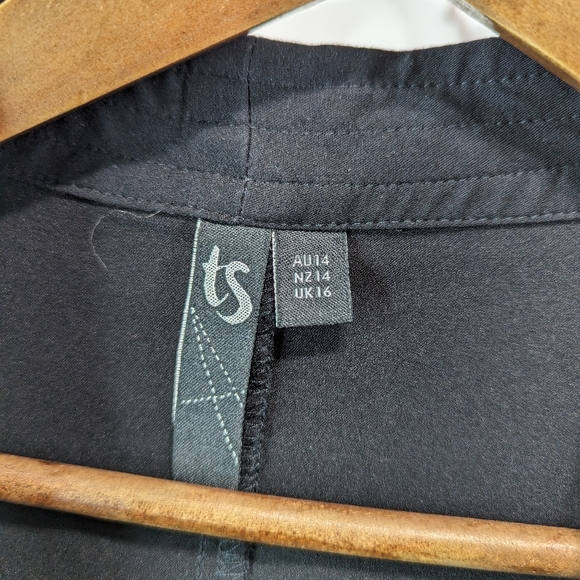 Taking Shape Vest Womens Large AU 14 Black Open Front Flowy Tunic Topper - Picture 3 of 12